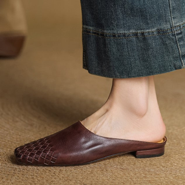 Women's Woven Leather Mules