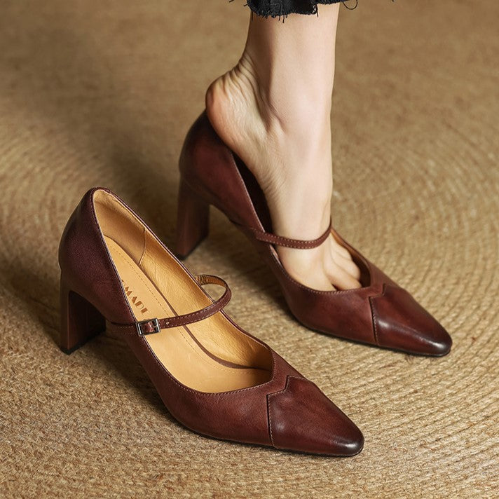 Women's Mary-Strap Leather Pumps
