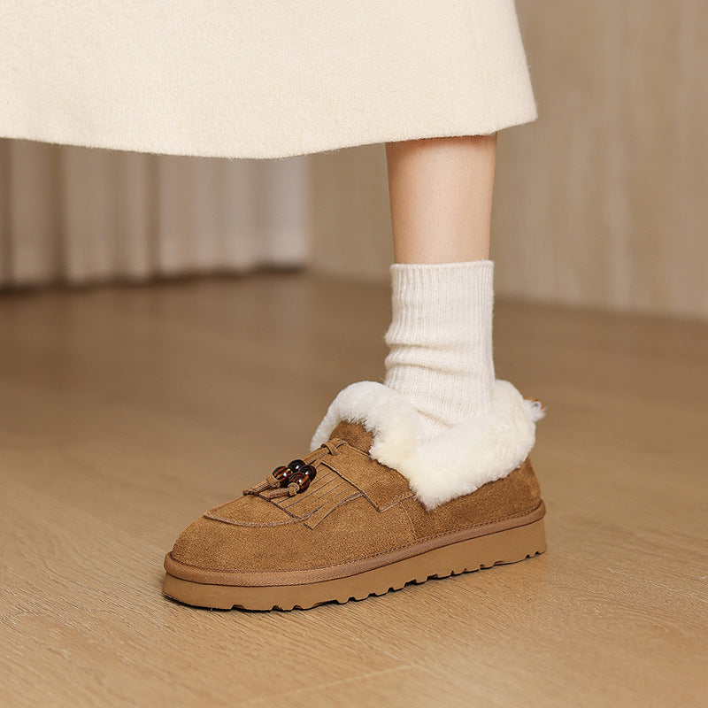 Women's Shearling Suede Loafers