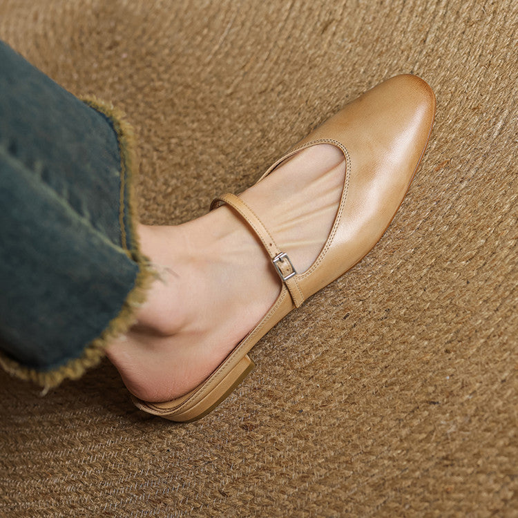 Women's Mary-Jane Leather Mules