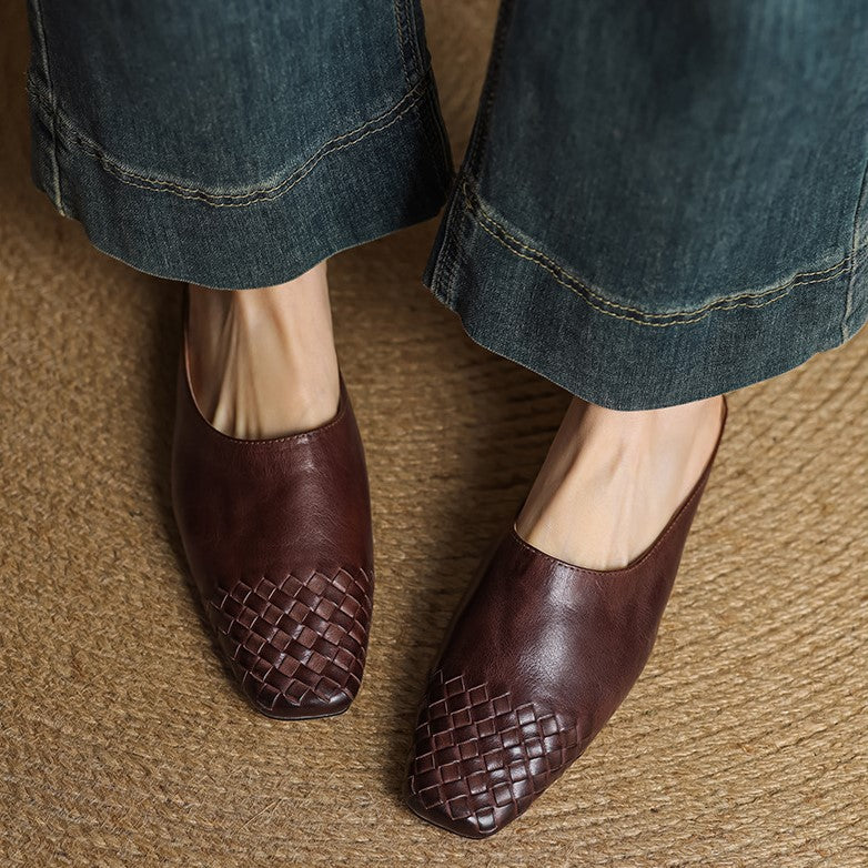 Women's Woven Leather Mules