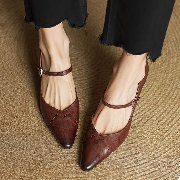 Women's Mary-Strap Leather Pumps