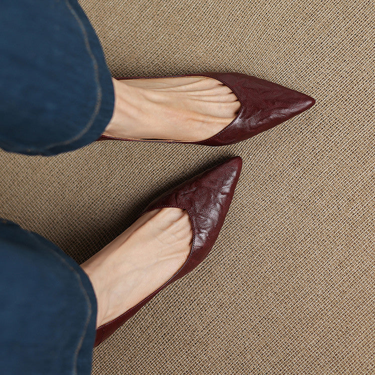 Women's Sculpted Leather Pumps