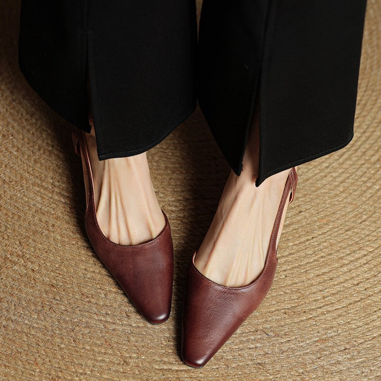 Women's Leather Slingback Pumps