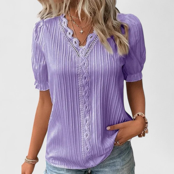 Elegant V-Neck Blouse