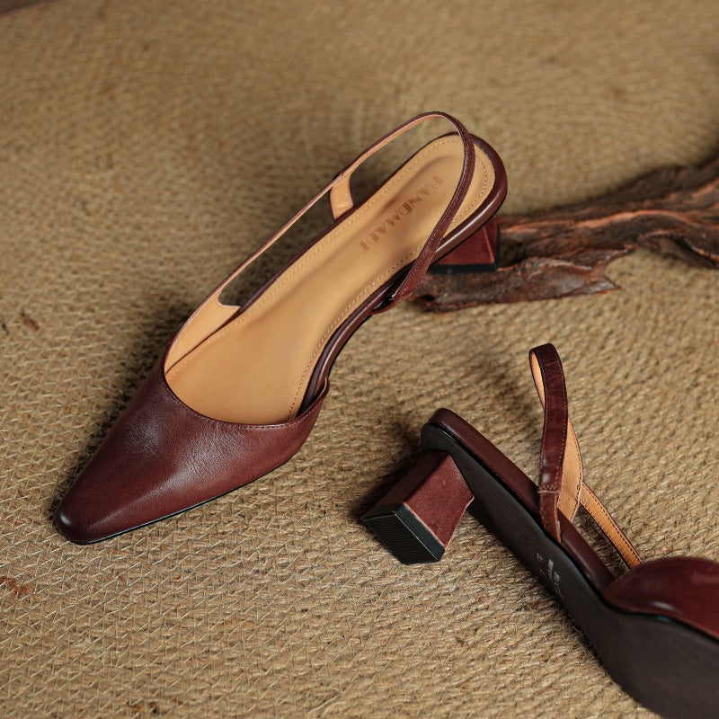 Women's Leather Slingback Pumps