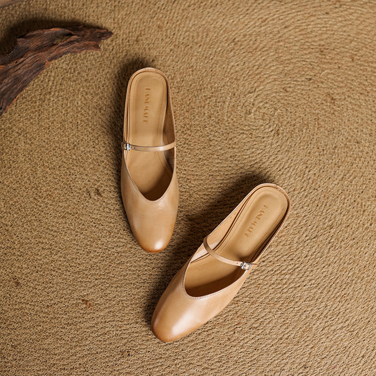 Women's Mary-Jane Leather Mules