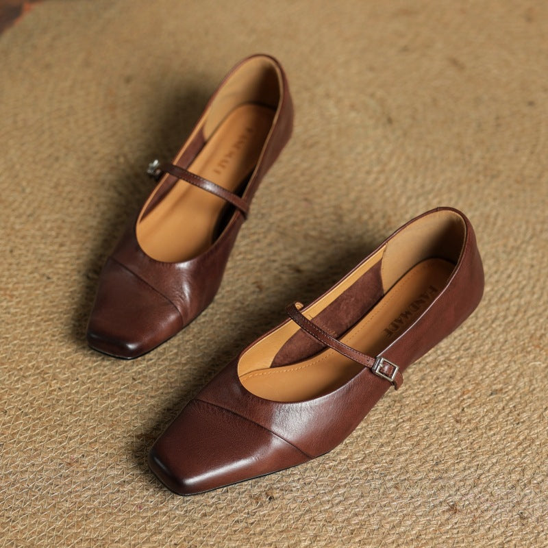 Women's Leather Mary Jane Flats