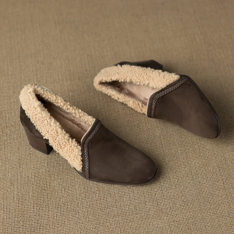 Women's Shearling Leather Heels