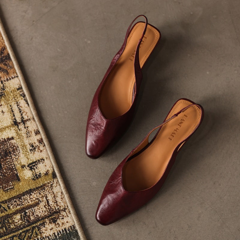 Women's Slingback Leather Heels