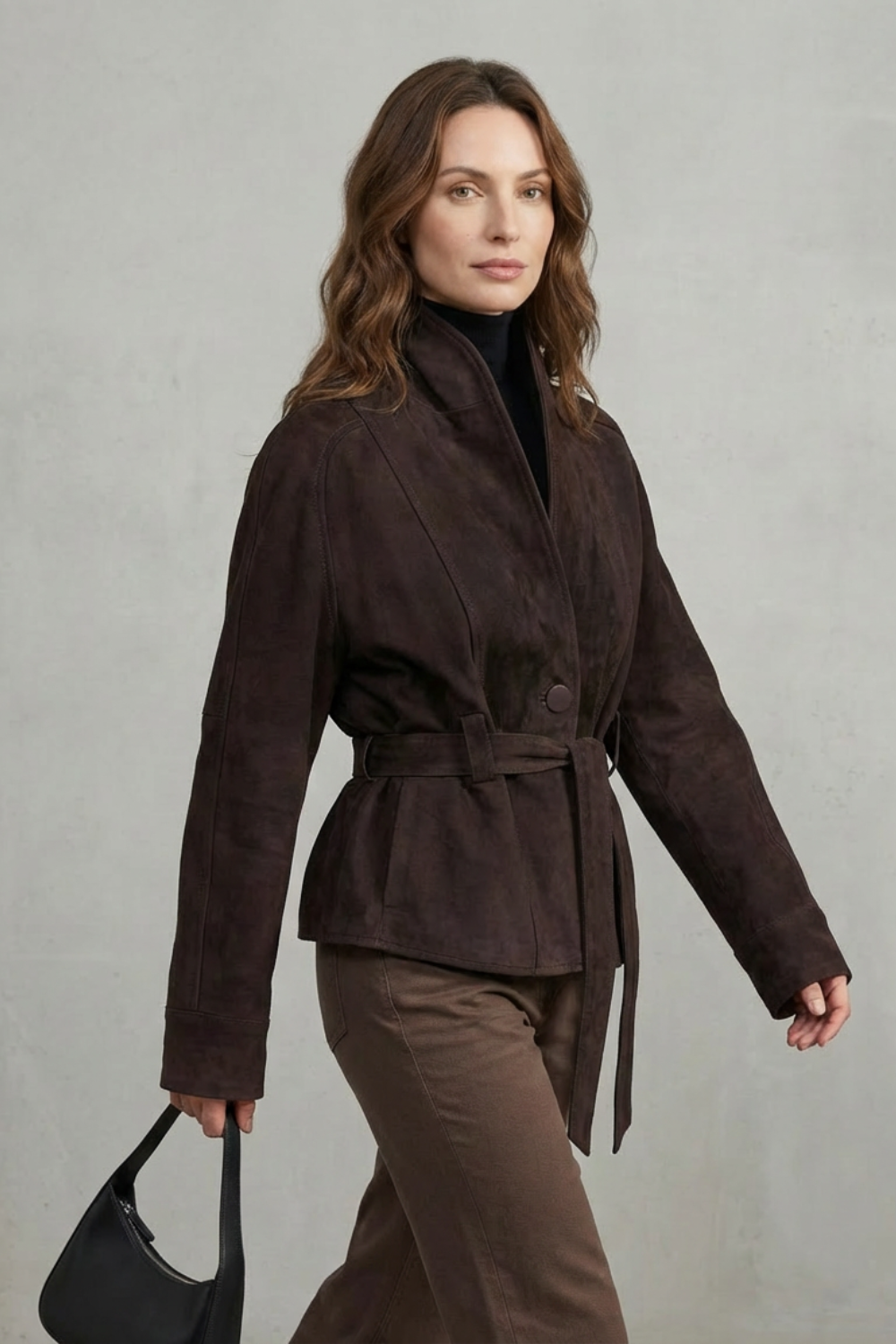 Women's Cropped Double-Breasted Wool Jacket French Elegance