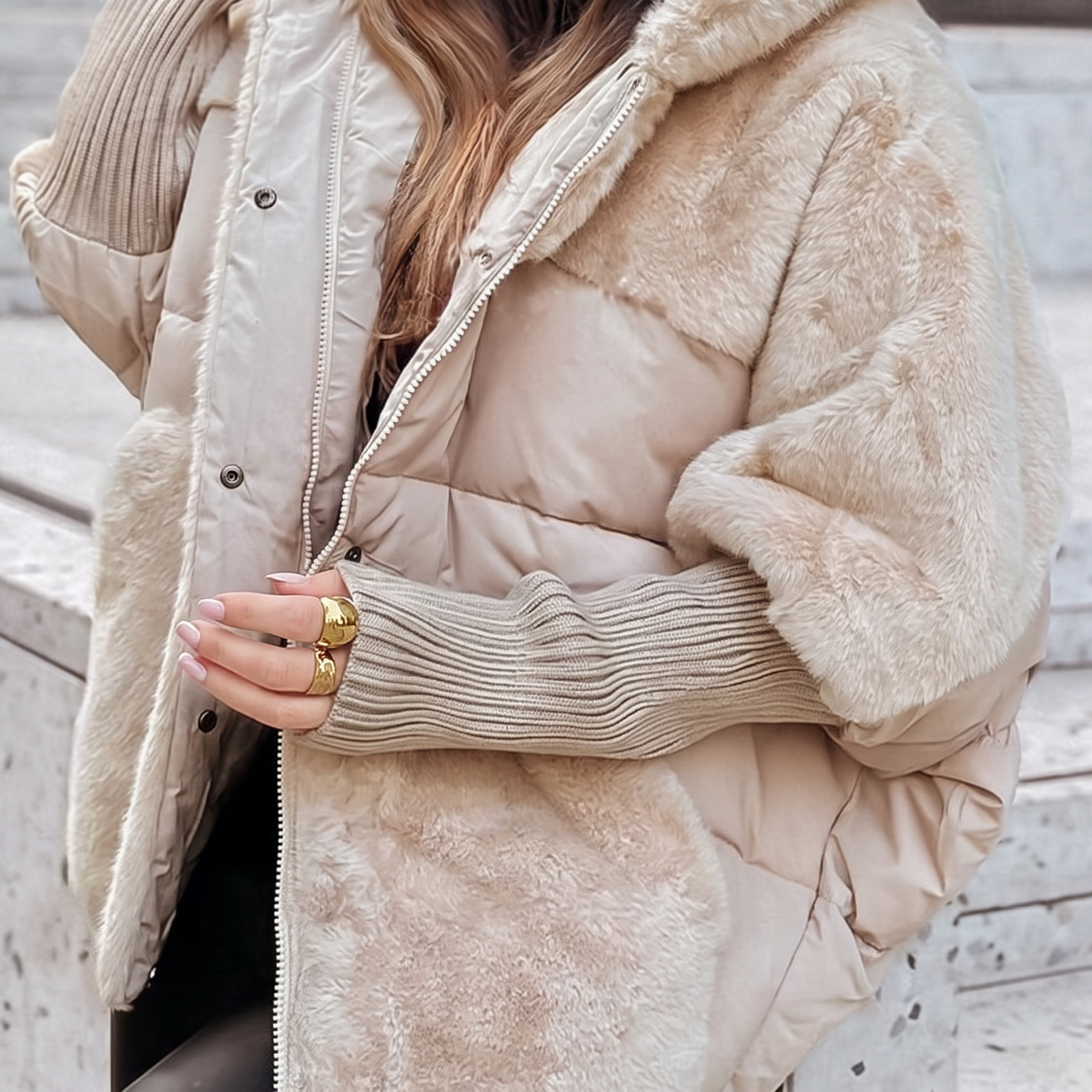 Plush Hooded Coat