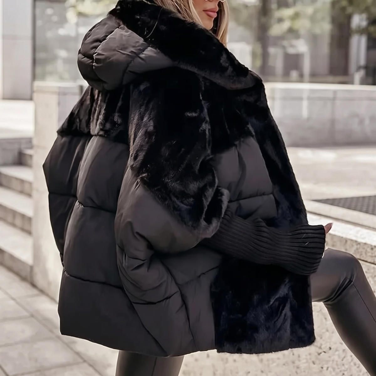 Plush Hooded Coat