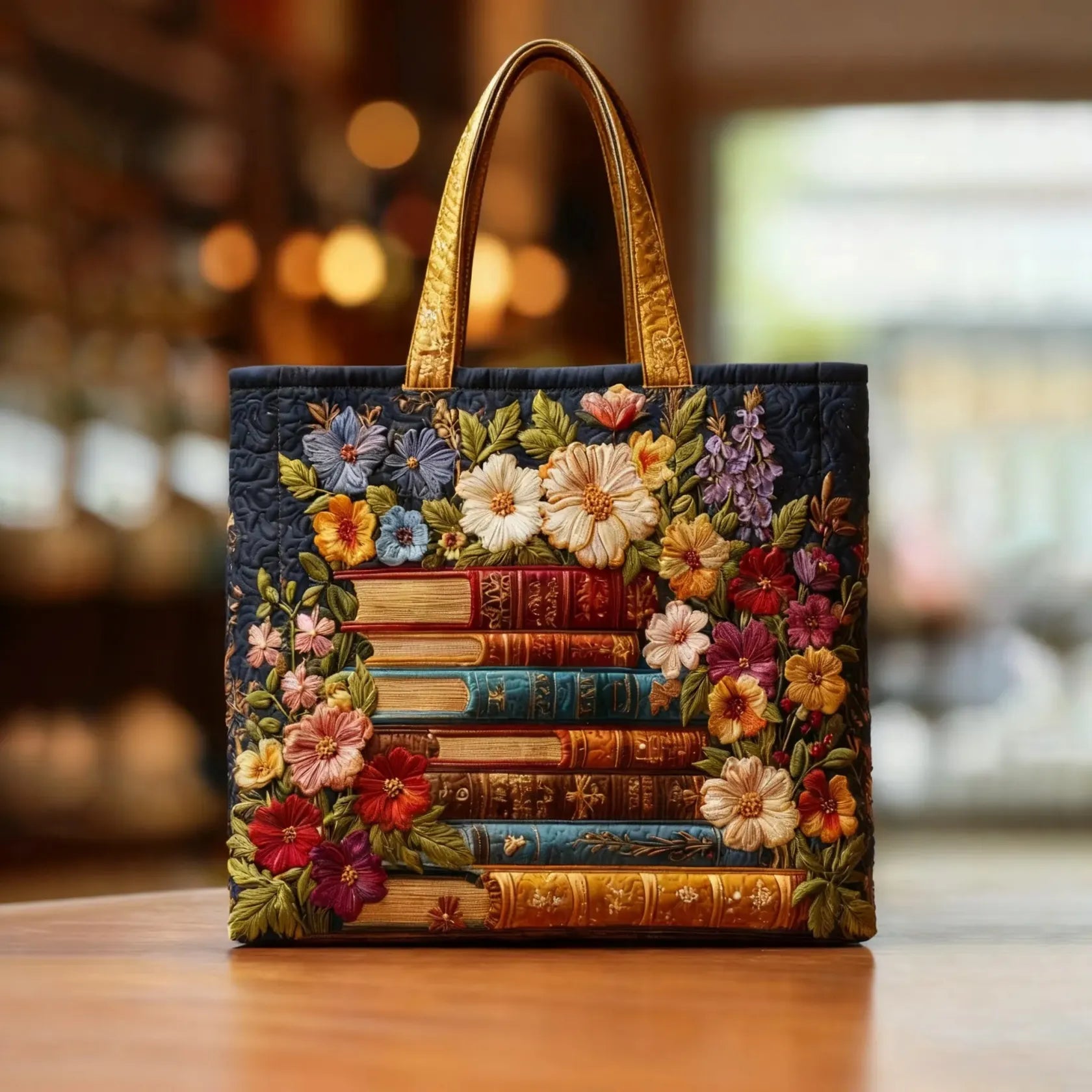 Tessamine™ | Floral Embroidered Quilted Tote Bag