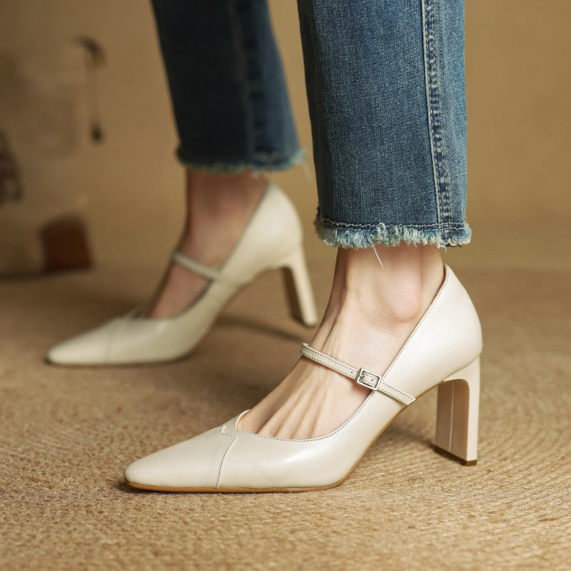 Women's Mary-Strap Leather Pumps