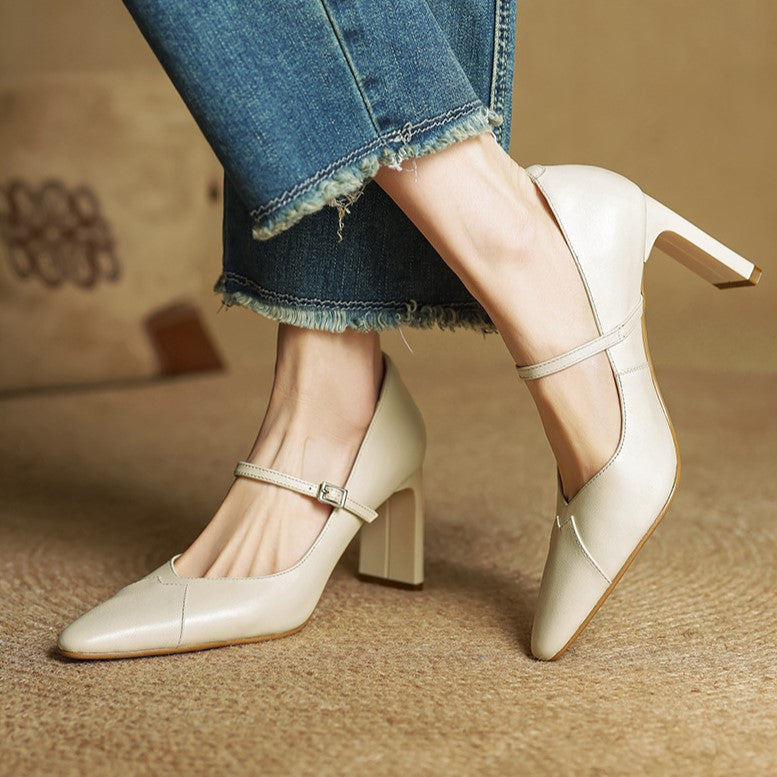 Women's Mary-Strap Leather Pumps