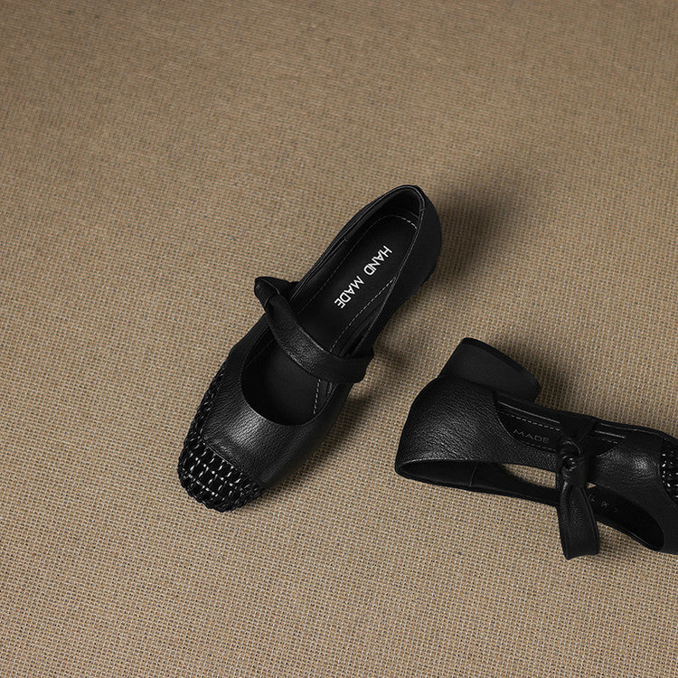 Women's Woven Leather Mary Janes