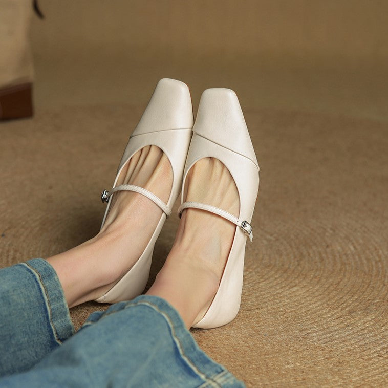 Women's Leather Mary Jane Flats