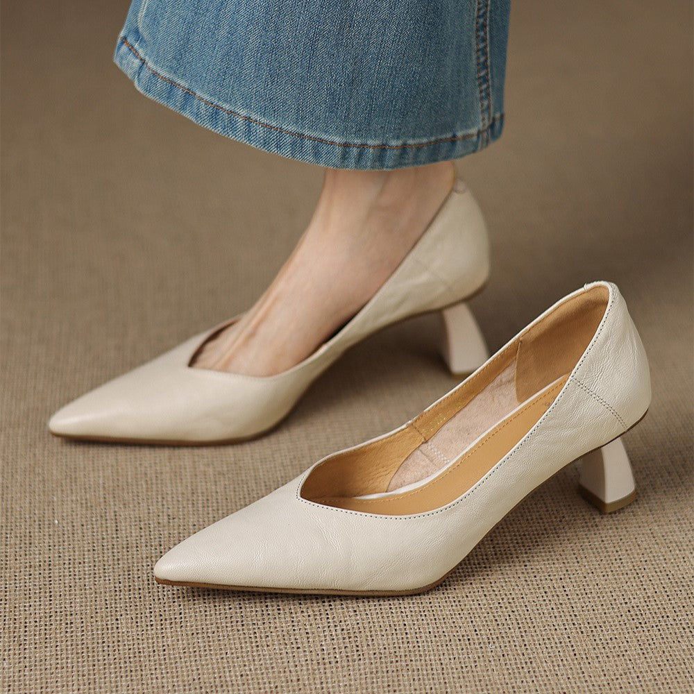 Women's Sculpted Leather Pumps