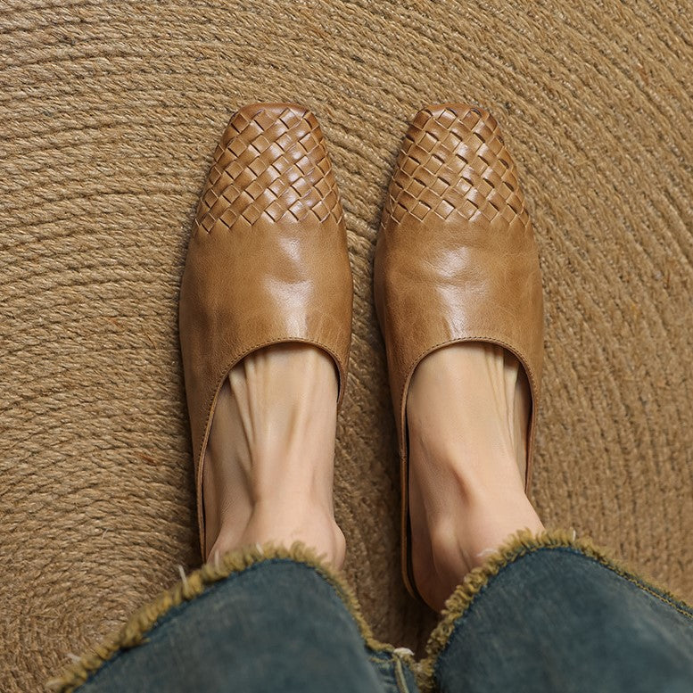 Women's Woven Leather Mules