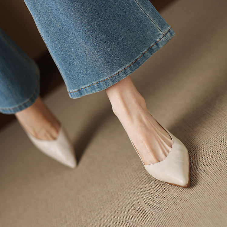 Women's Sculpted Leather Pumps