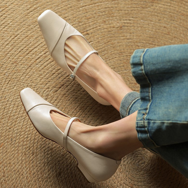 Women's Leather Mary Jane Flats
