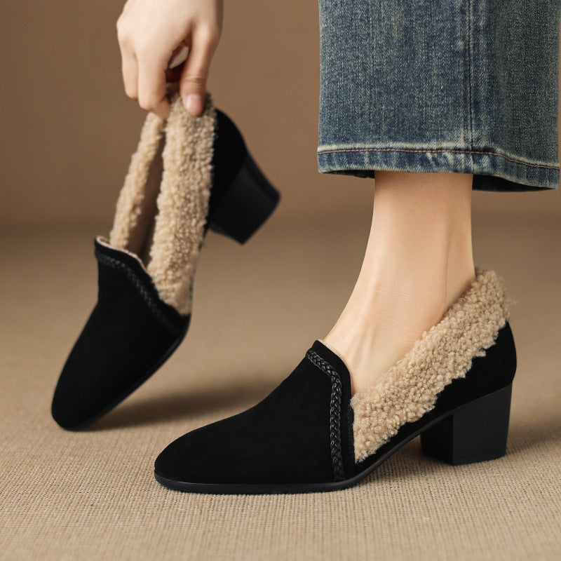 Women's Shearling Leather Heels