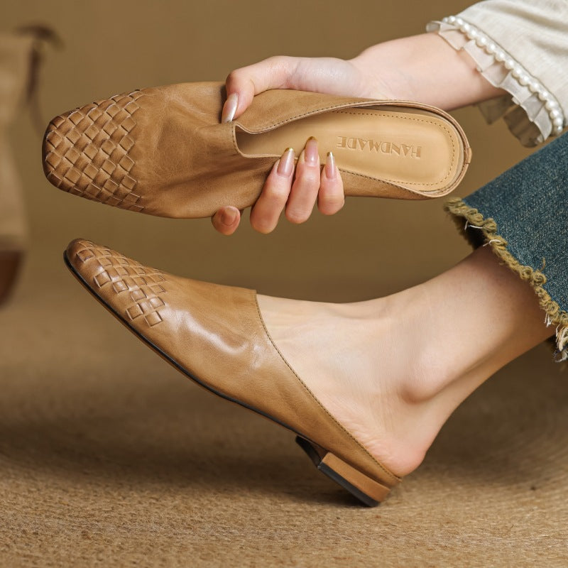 Women's Woven Leather Mules