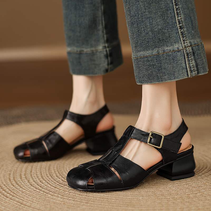 Women's Roman Leather Heels