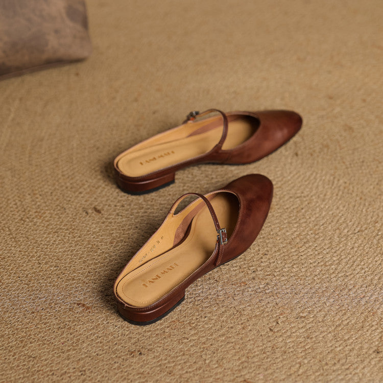 Women's Mary-Jane Leather Mules