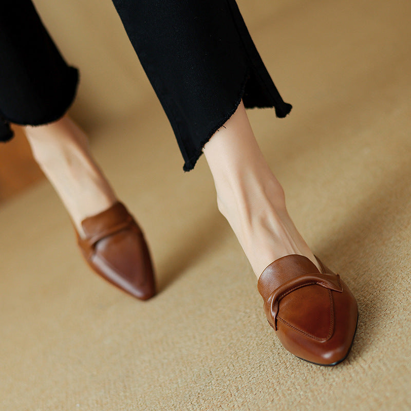 Women's Pointed Leather Mules