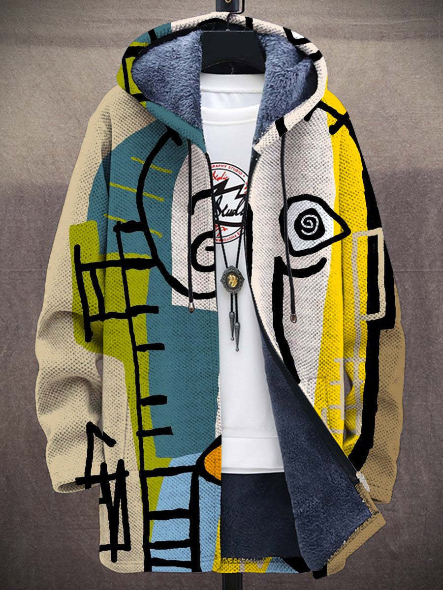 Orinthel™ | Zip-Up Hooded Cardigan with Artistic Print