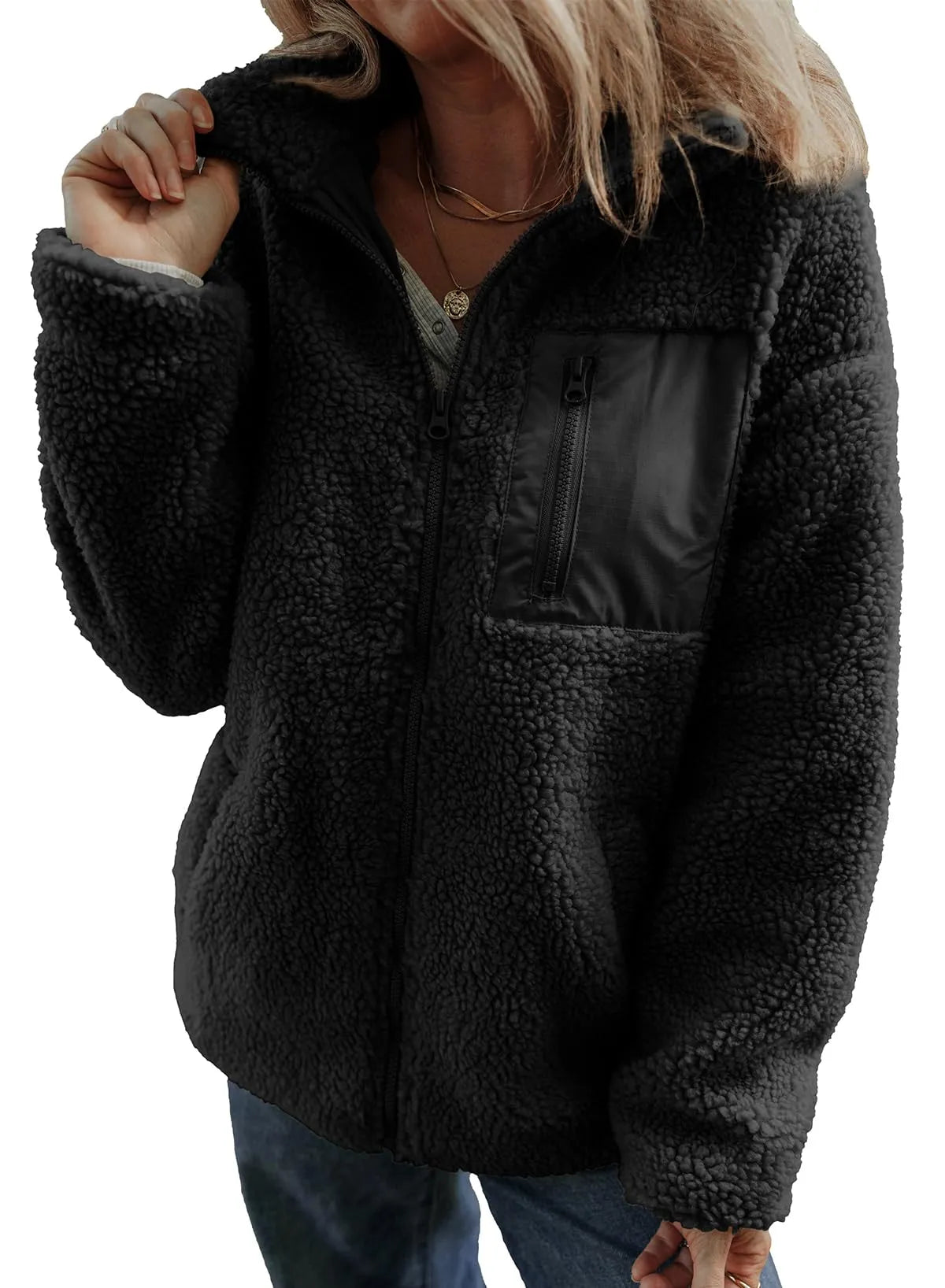 Aurelia | Teddy Full Zipper Fleece Jacket