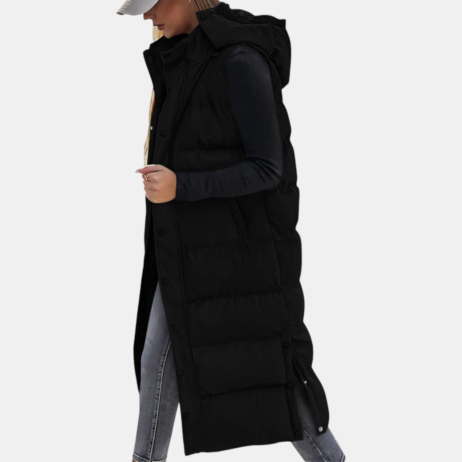 Eloise™ | Quilted Hooded Maxi Vest