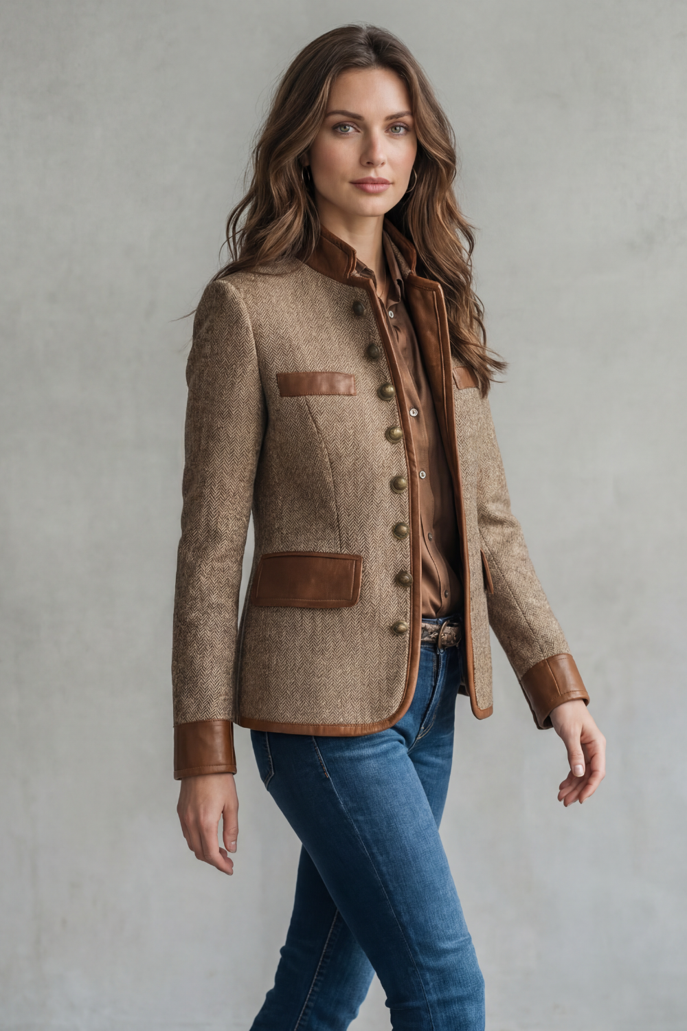 Women's Vintage Trim Detail Tweed Jacket