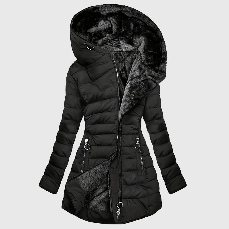 Marlowyn™ | Plush-Lined Hooded Long Puffer Coat