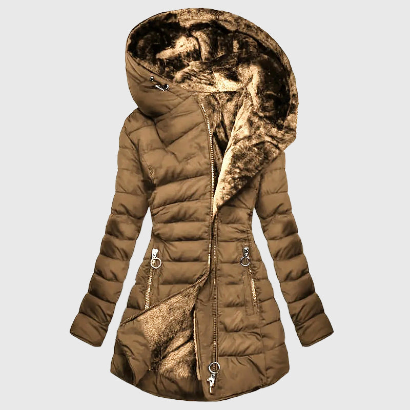 Marlowyn™ | Plush-Lined Hooded Long Puffer Coat