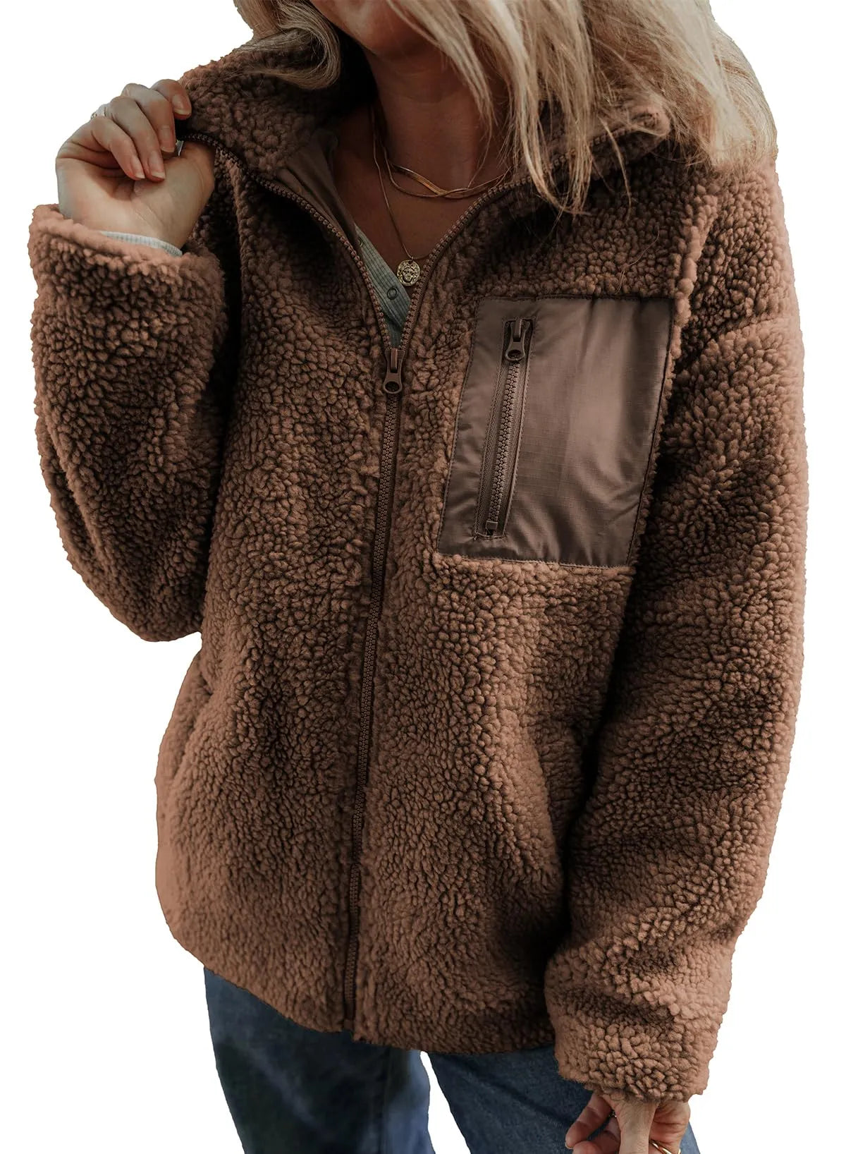 Aurelia | Teddy Full Zipper Fleece Jacket