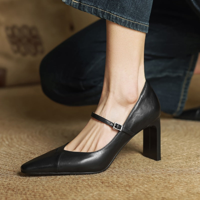 Women's Mary-Strap Leather Pumps