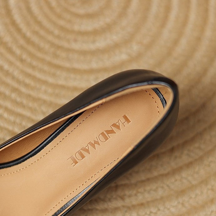 Women's Leather Square-Toe Pumps