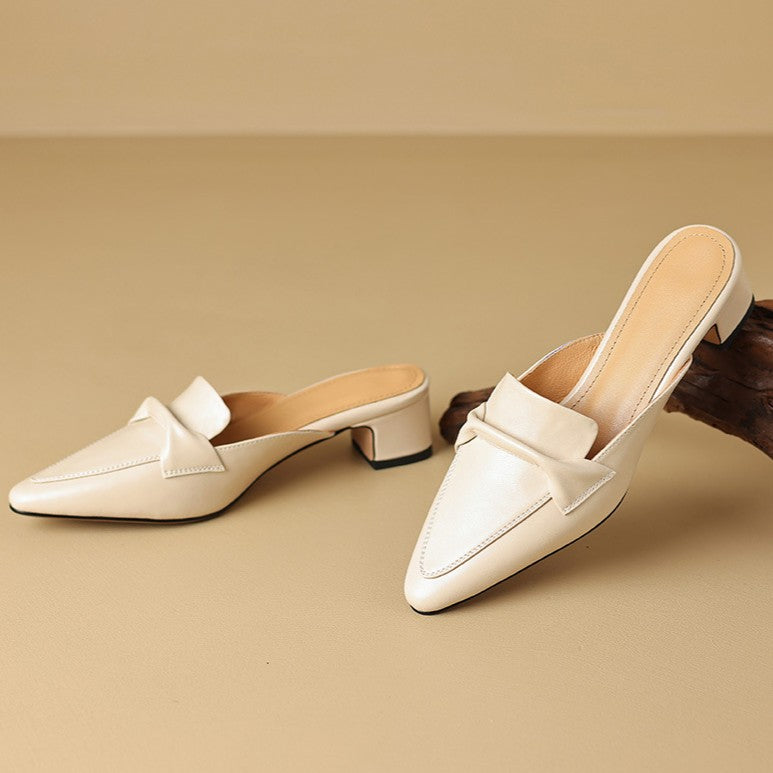 Women's Pointed Leather Mules