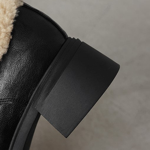 Women's Shearling Leather Oxford Heels