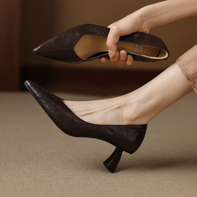Women's Sculpted Leather Pumps