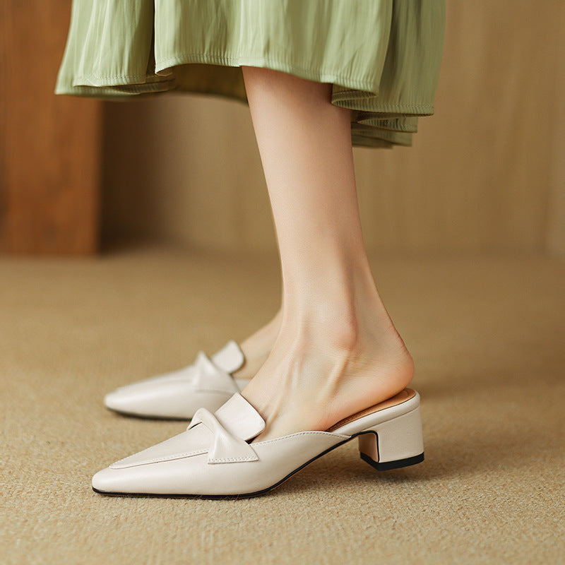 Women's Pointed Leather Mules