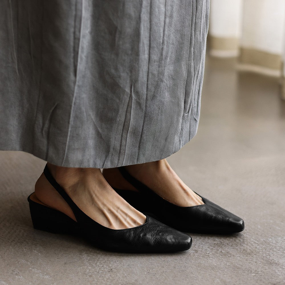 Women's Slingback Leather Heels