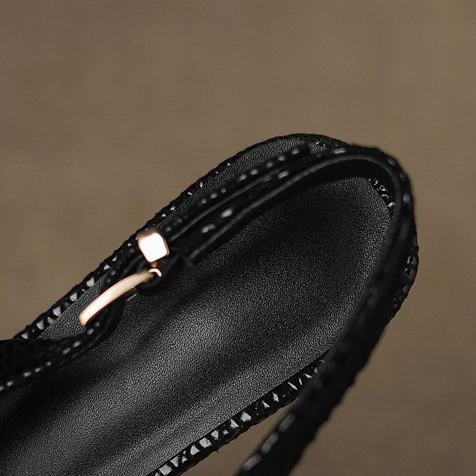 Women's Pointed Leather Slingback Heels