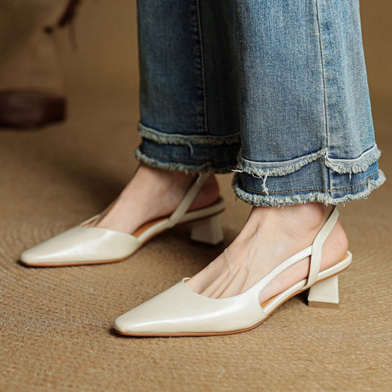 Women's Leather Slingback Pumps