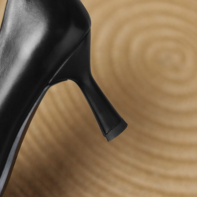 Women's Leather Square-Toe Pumps