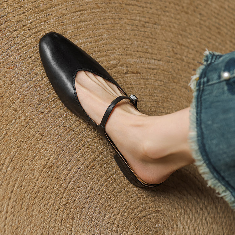 Women's Mary-Jane Leather Mules