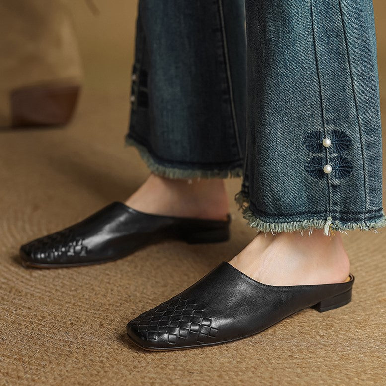 Women's Woven Leather Mules